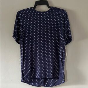 Navy Polka Dot Blouse